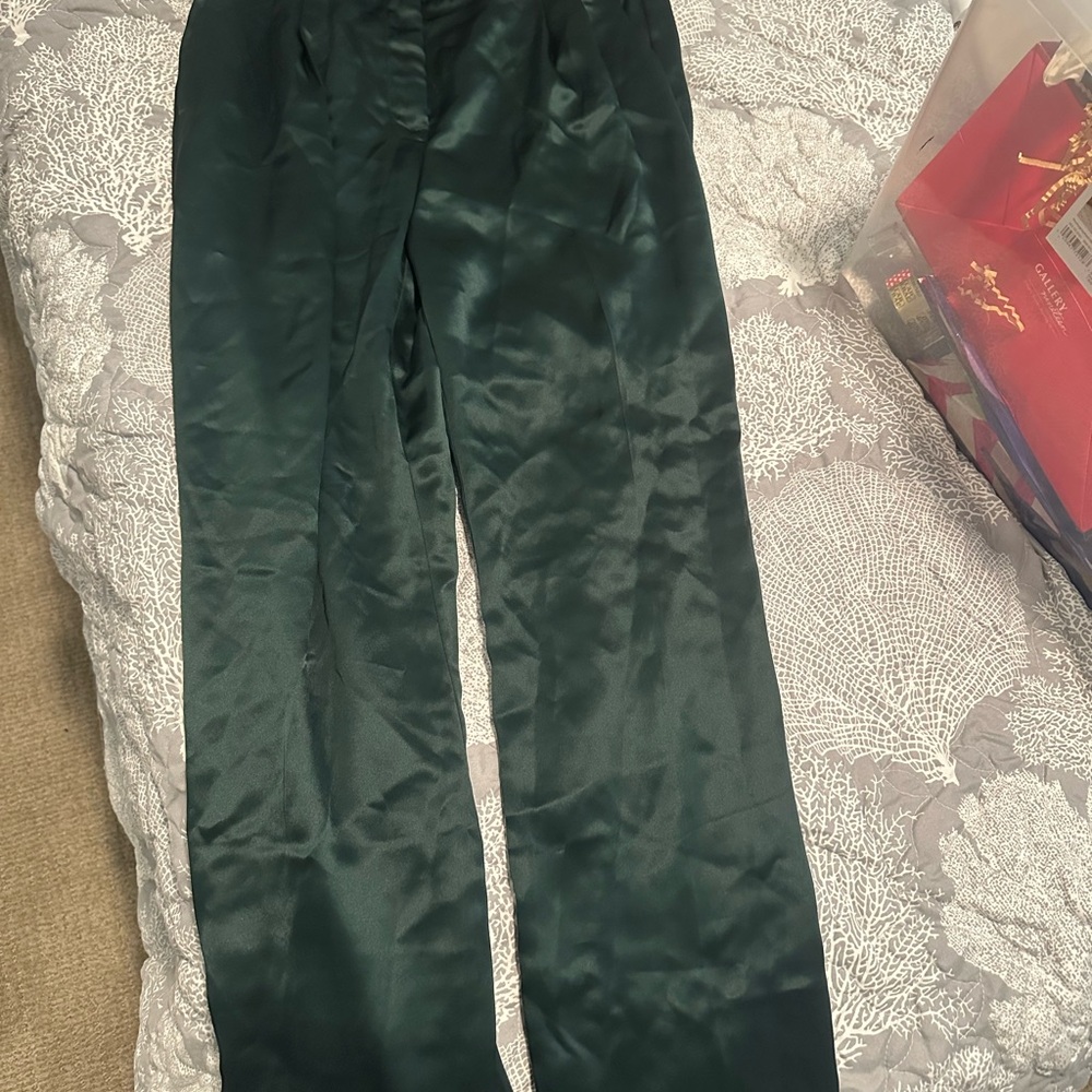 House of Harlow 1960 Emerald Satin Trousers